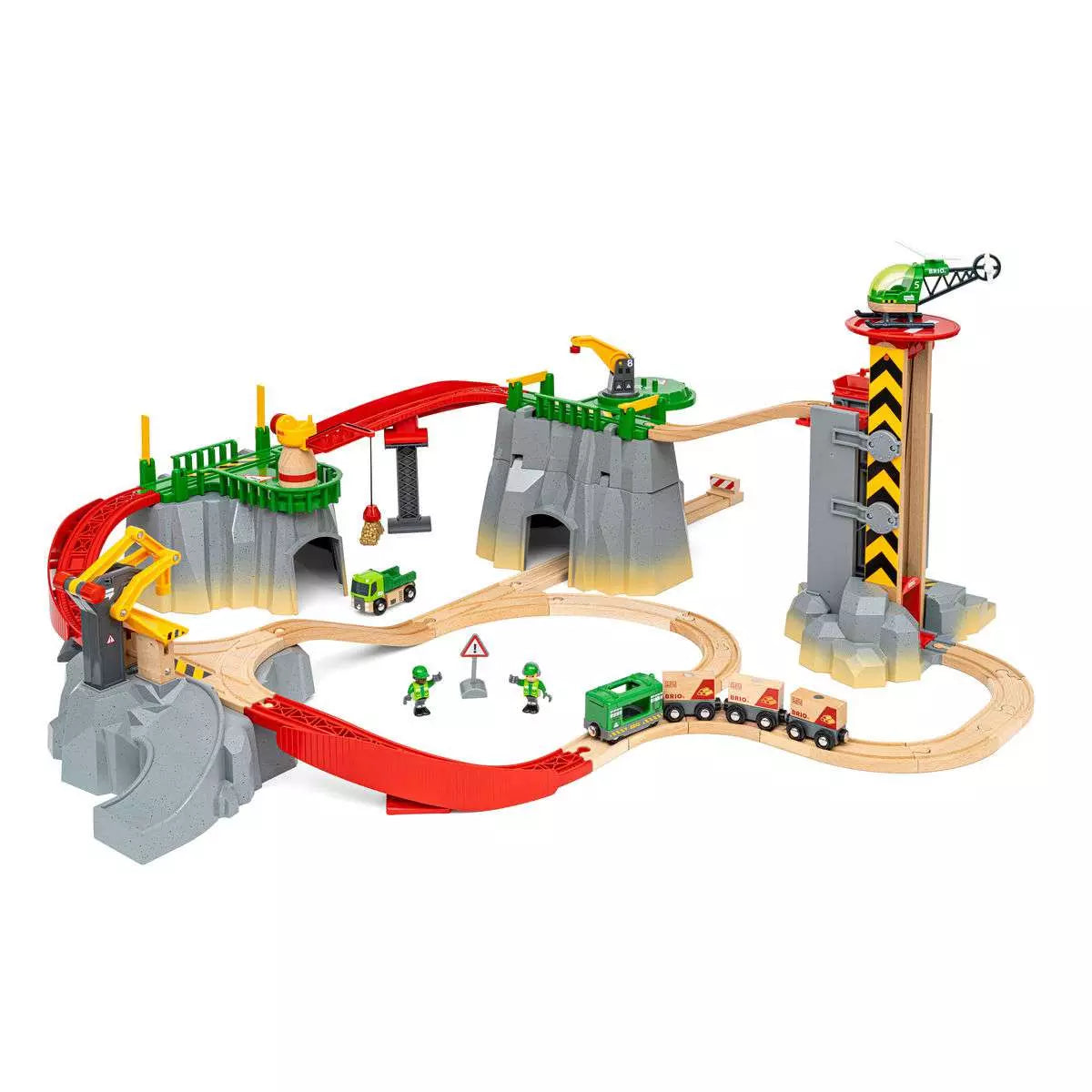 BRIO Gebirgs-Frachten Set Deluxe 36010: aufgebaute Bergstrecke