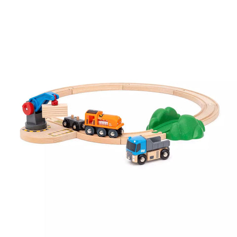 BRIO Starterset Güterzug mit Kran 36028 aufgebaut