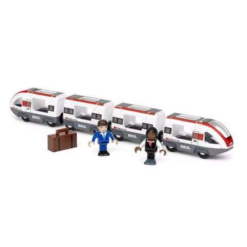 BRIO SBB Zug 36090 mit vier Wagen, zwei Figuren und Koffer