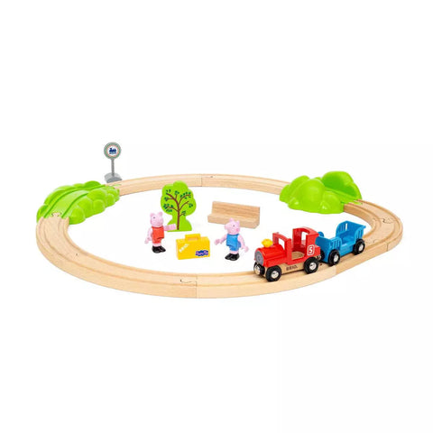 BRIO Peppa Pig Zugset 36123 aufgebaut: Schienenkreis mit Peppa, George und Zug