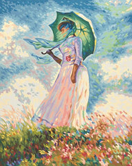 Schipper Frau mit Sonnenschirm 40x50cm