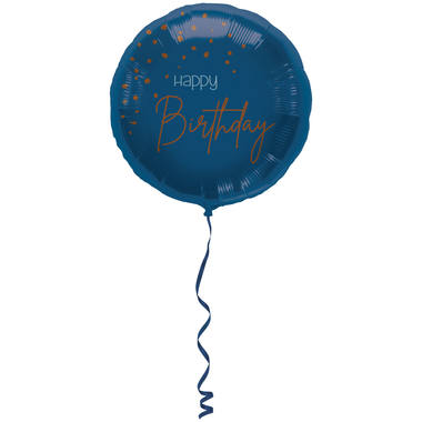 Folienballon Elegant True Blue Happy Birthday blau-transparent - Bild 2