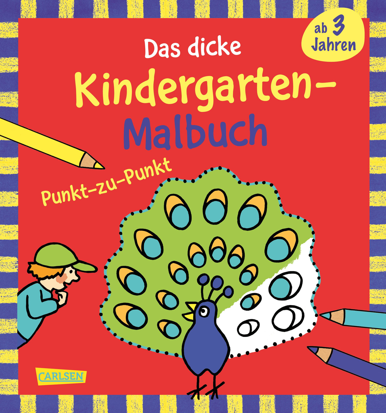 Das dicke Kindergarten-Malbuch: Punkt-zu-Punkt