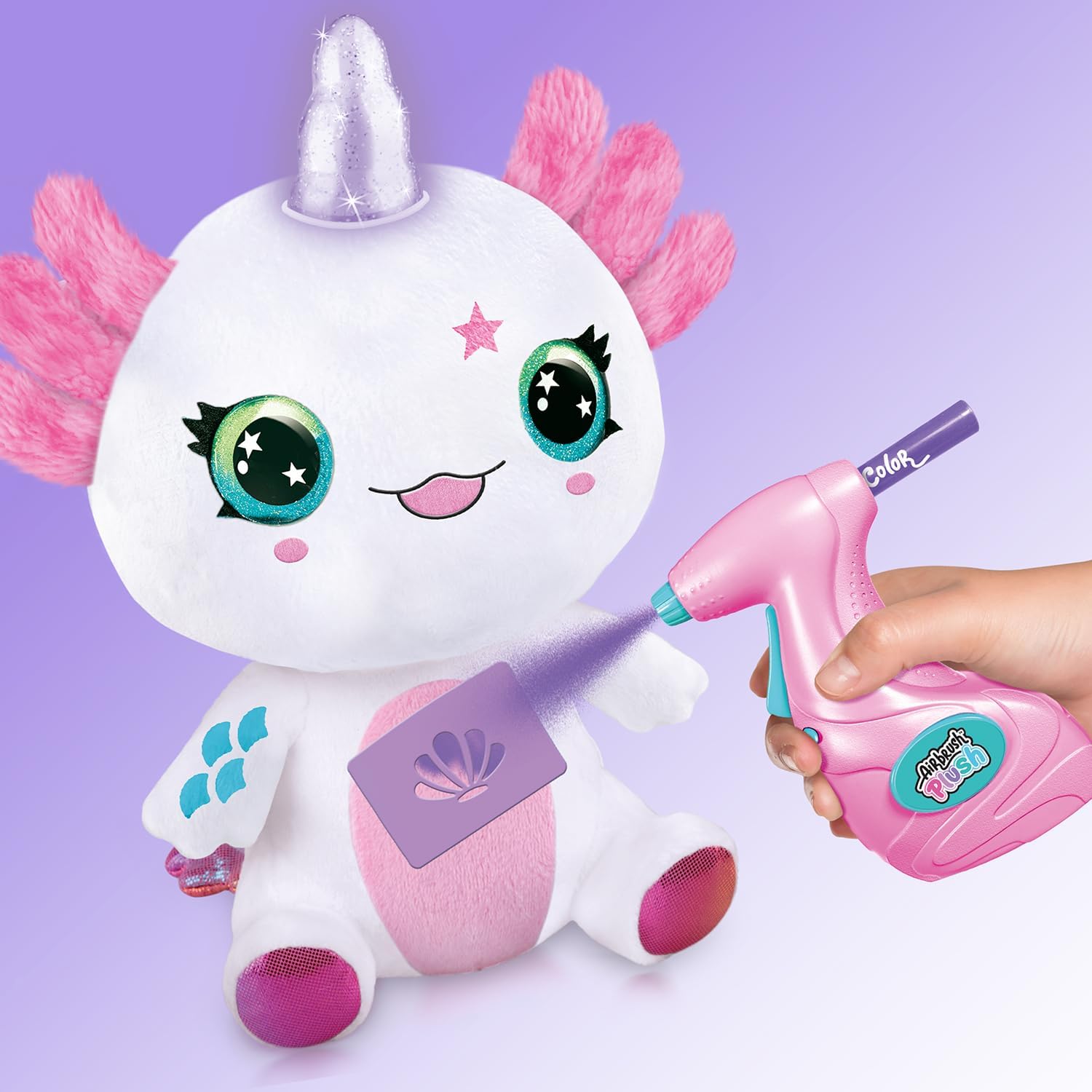 Airbrush Art Plush Axolotlcorn Light Up - Bild 3