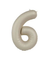Folienballon Zahl 6 Creamy Latte
