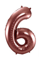 Folienballon Zahl 6 bronze 86cm