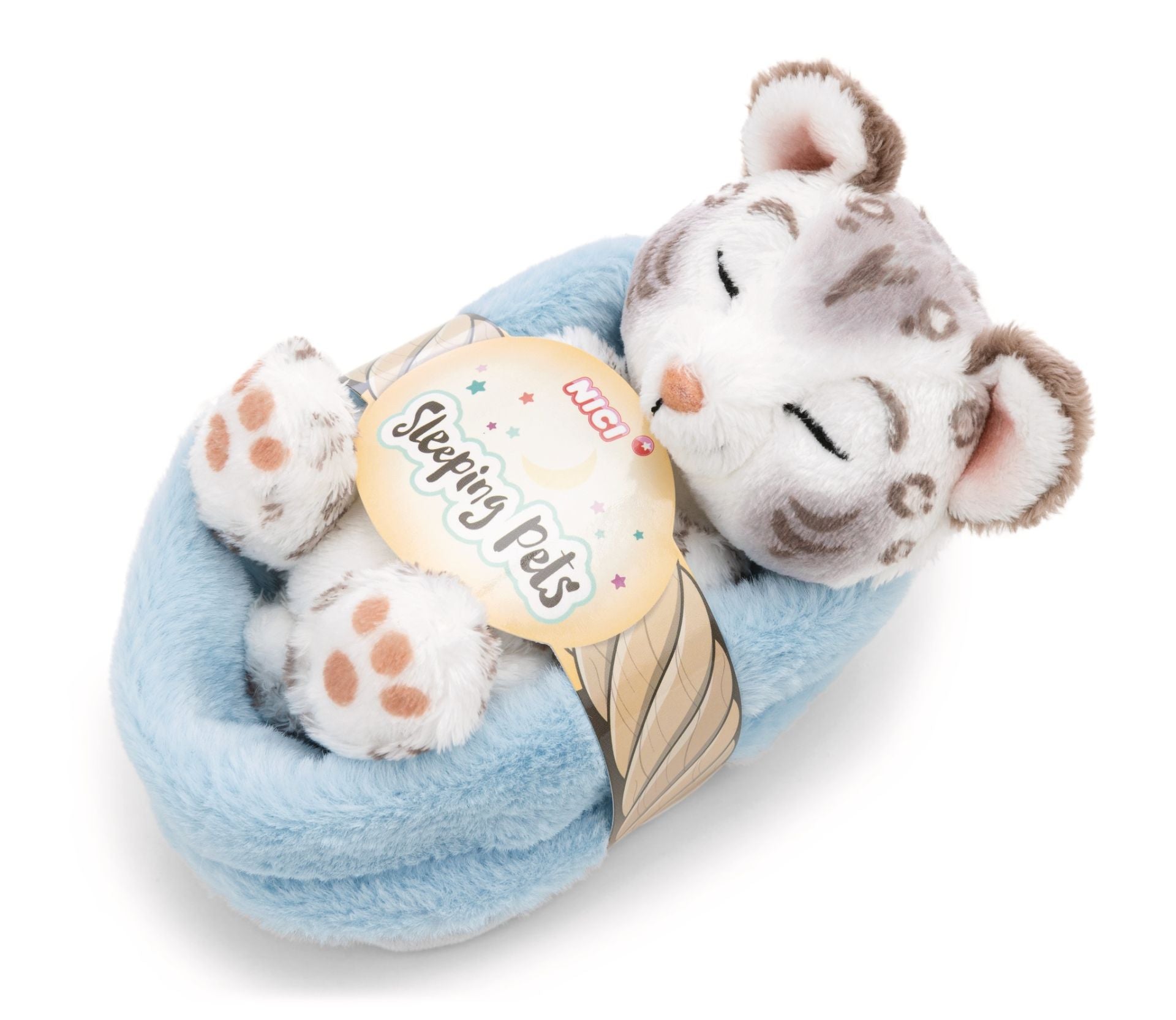 Nici Sleeping Pets Schneeleopard im hellblauen Körbchen - Bild 6