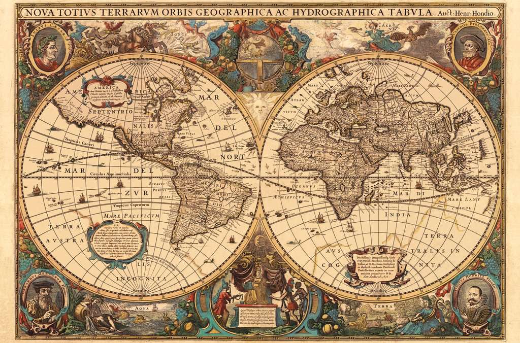 Puzzle  5000 Teile Historische Weltkarte, Henricus Hondius 1630  17.411 - Bild 2