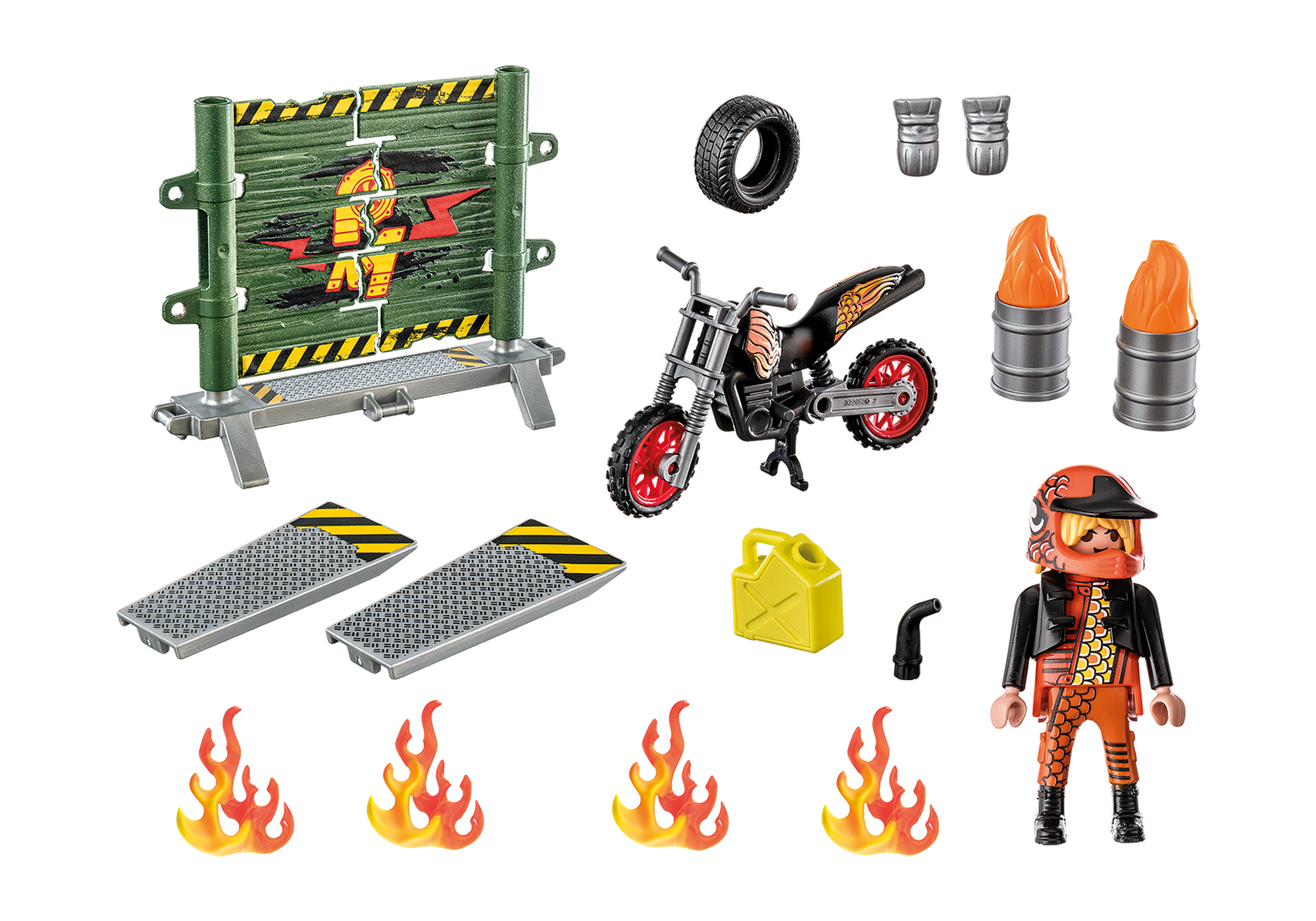 PLAYMOBIL City Action Starter Pack Stuntshow Motorrad mit Feuerwand 71256 - Bild 2