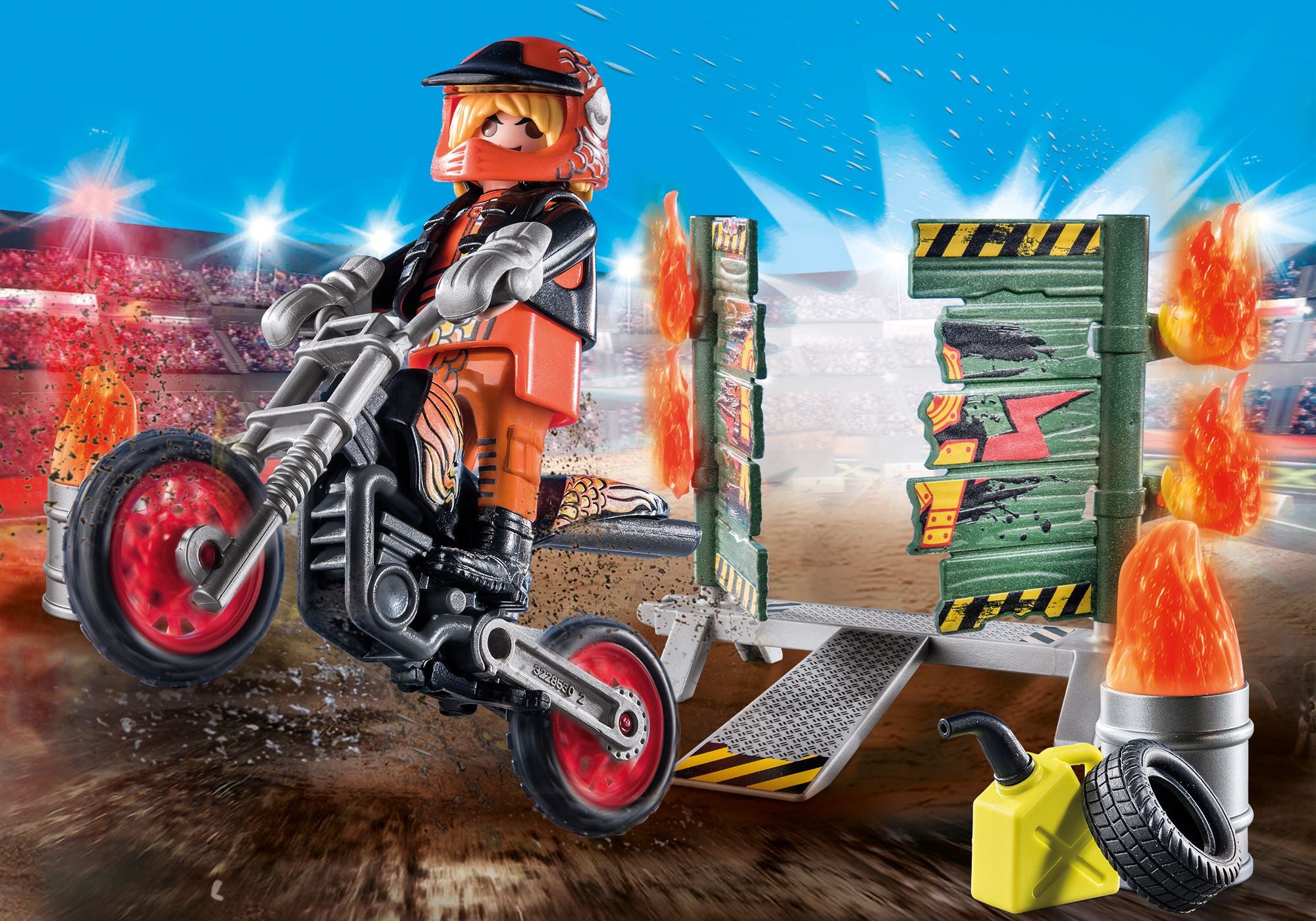 PLAYMOBIL City Action Starter Pack Stuntshow Motorrad mit Feuerwand 71256 - Bild 3