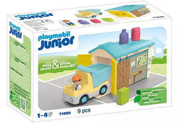 PLAYMOBIL JUNIOR: LKW mit Sortiergarage 71686
