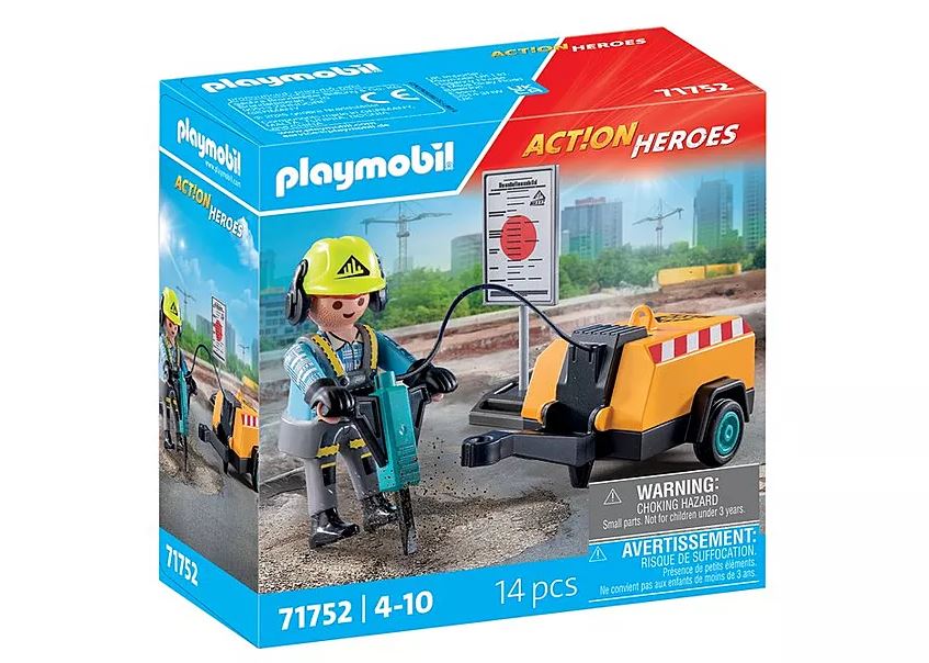 PLAYMOBIL Action Heroes Bauarbeiter mit Meissel 71752 - Bild 1