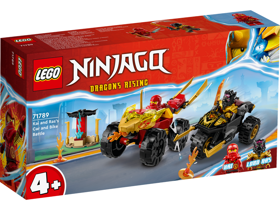 LEGO Ninjago Verfolgungsjagd mit Kais Flitzer und Ras' Motorrad 71789