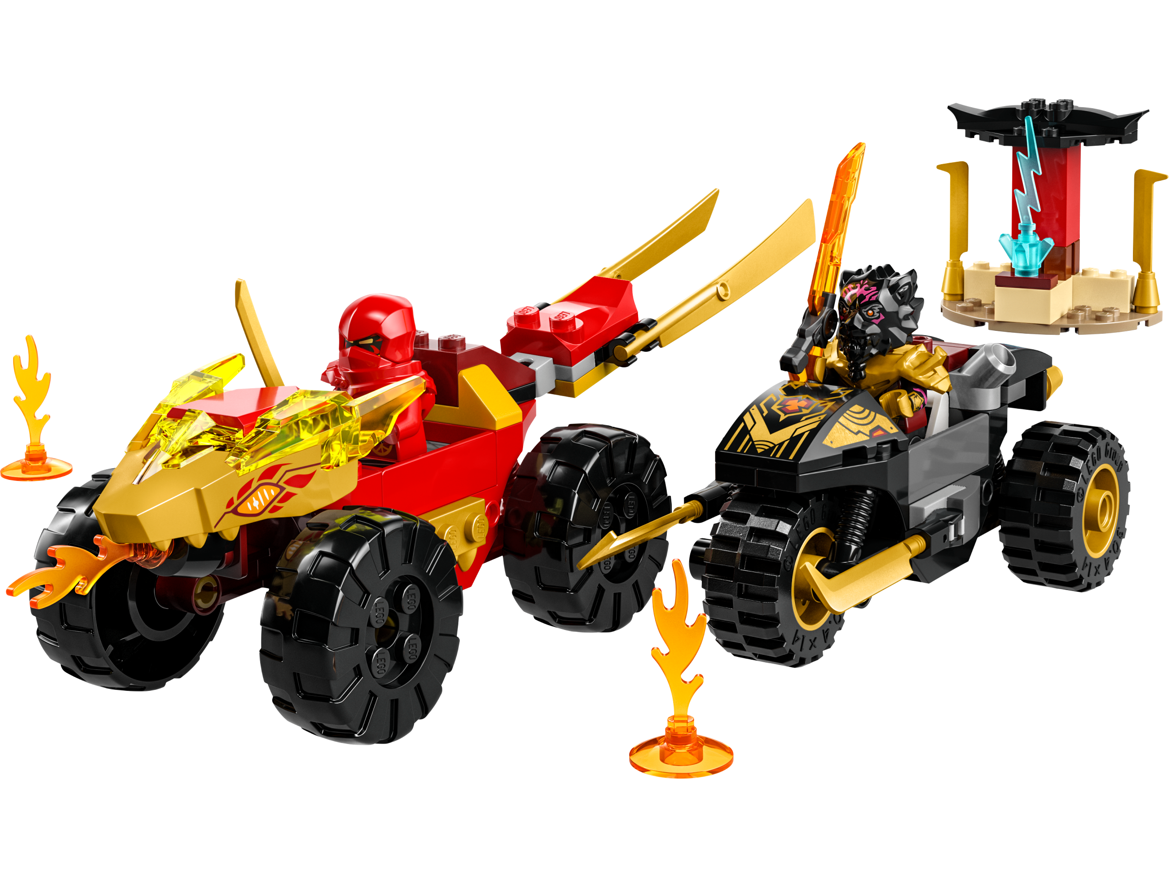 LEGO Ninjago Verfolgungsjagd mit Kais Flitzer und Ras' Motorrad 71789 - Bild 2