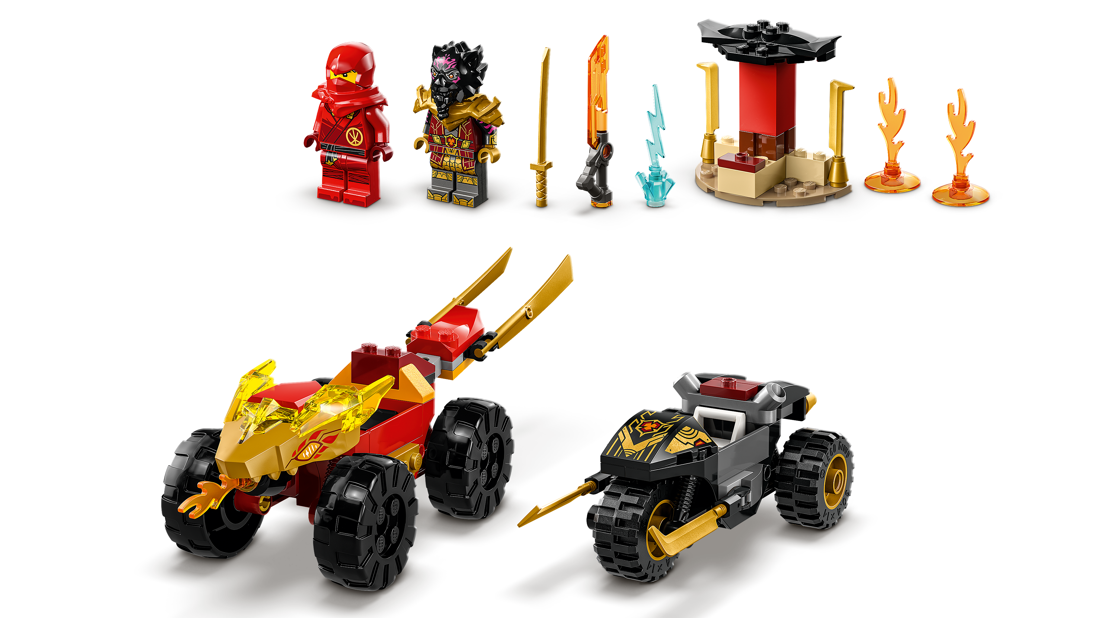 LEGO Ninjago Verfolgungsjagd mit Kais Flitzer und Ras' Motorrad 71789 - Bild 6