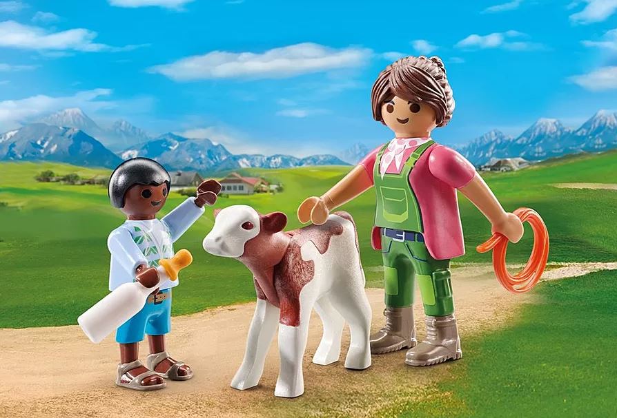 PLAYMOBIL Special Plus Bäuerin mit Kind und Kalb 71803 - Bild 4