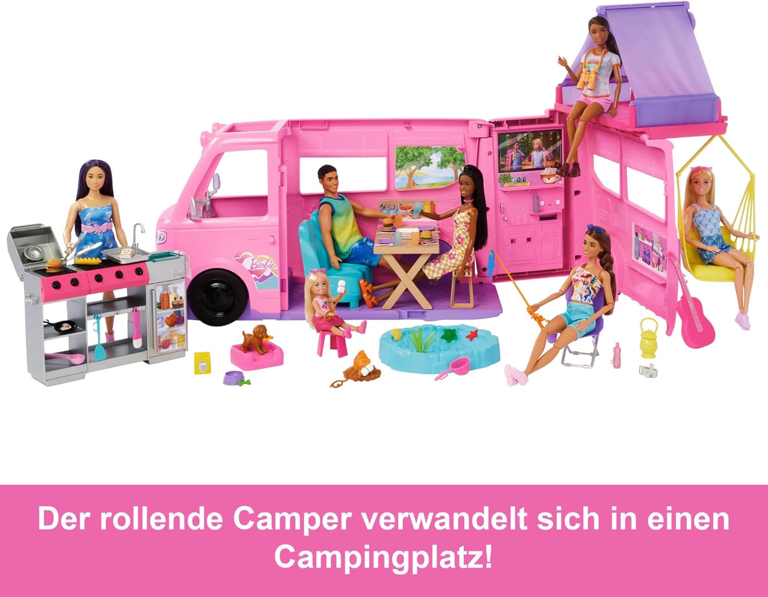 Barbie Super Abenteuer-Camper Spielset mit Dachzelt - Bild 6