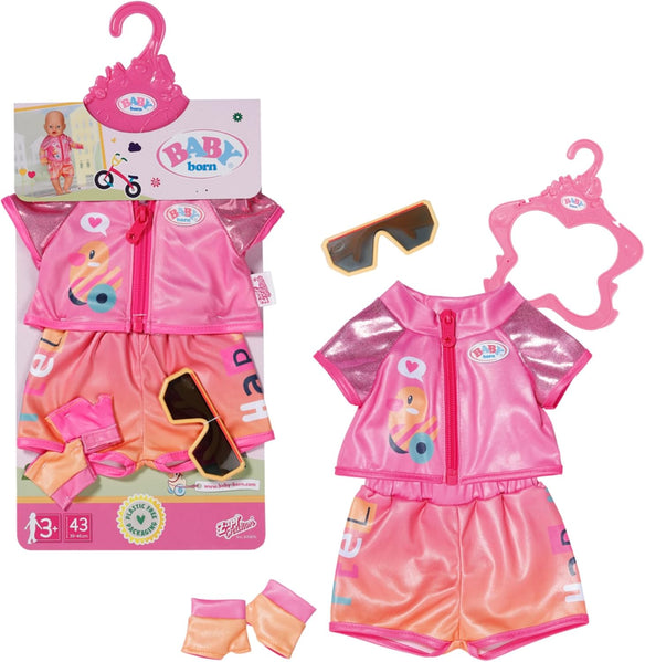 BABY born Fahrrad-Kleidung mit Brille & Handschuhen (43 cm)