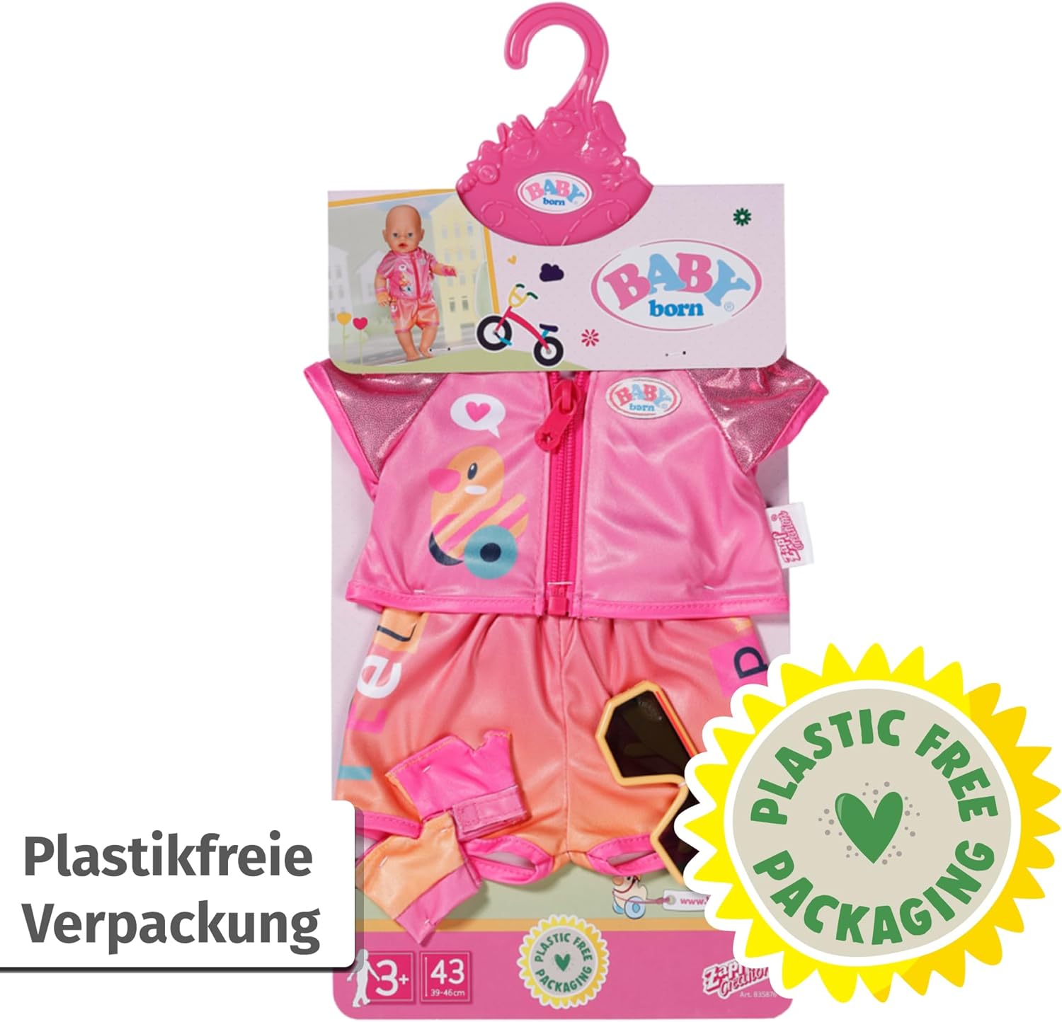 BABY born Fahrrad-Kleidung mit Brille & Handschuhen (43 cm) - Bild 4