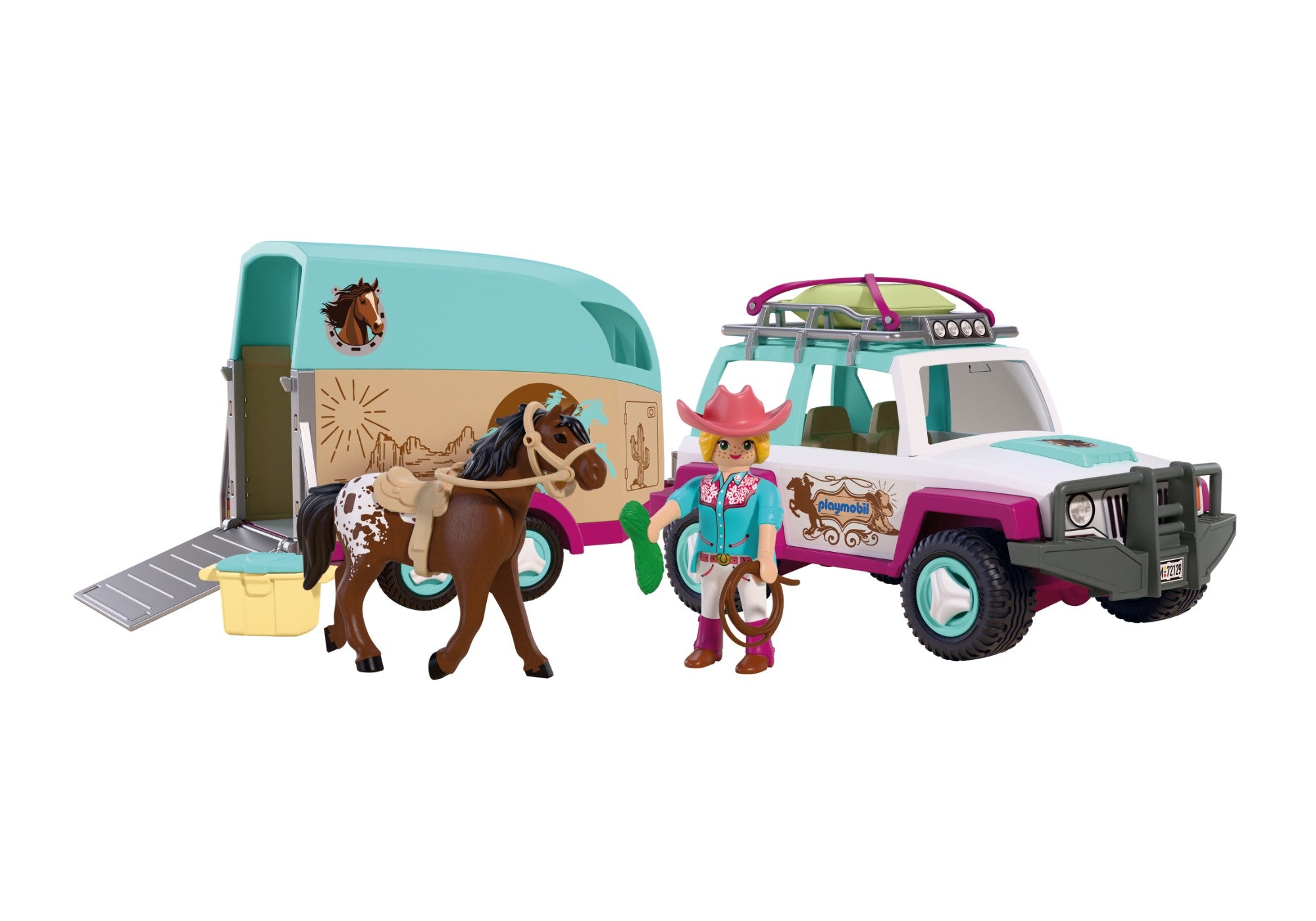 PLAYMOBIL I love horses Geländewagen mit Pferdeanhänger 72129 - Bild 2