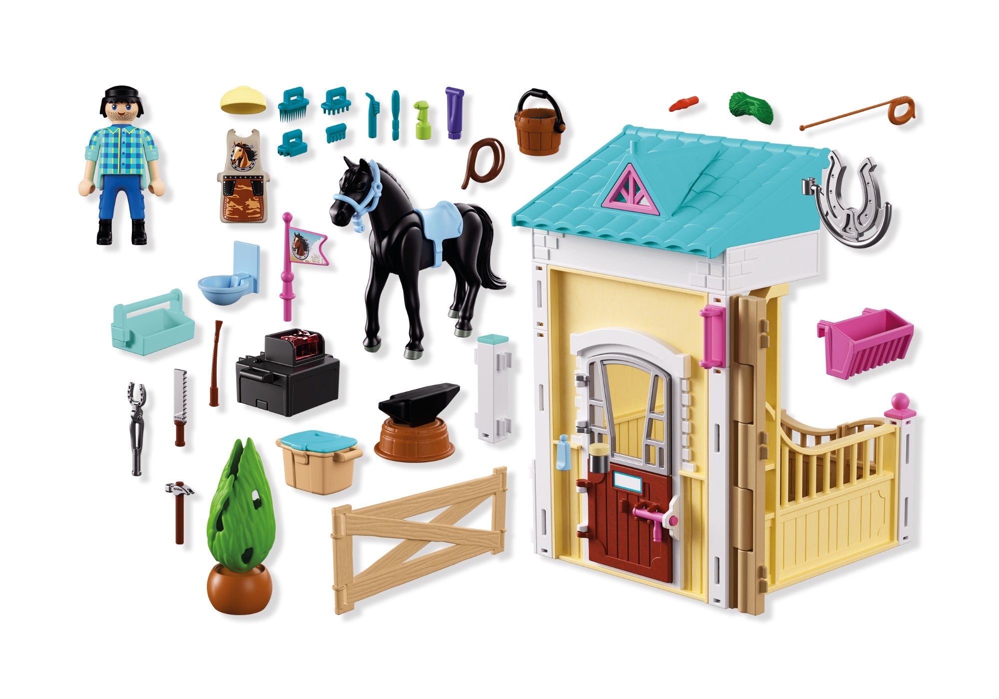 PLAYMOBIL I love horses Kleiner Stall mit Hufschmied 72131 - Bild 5