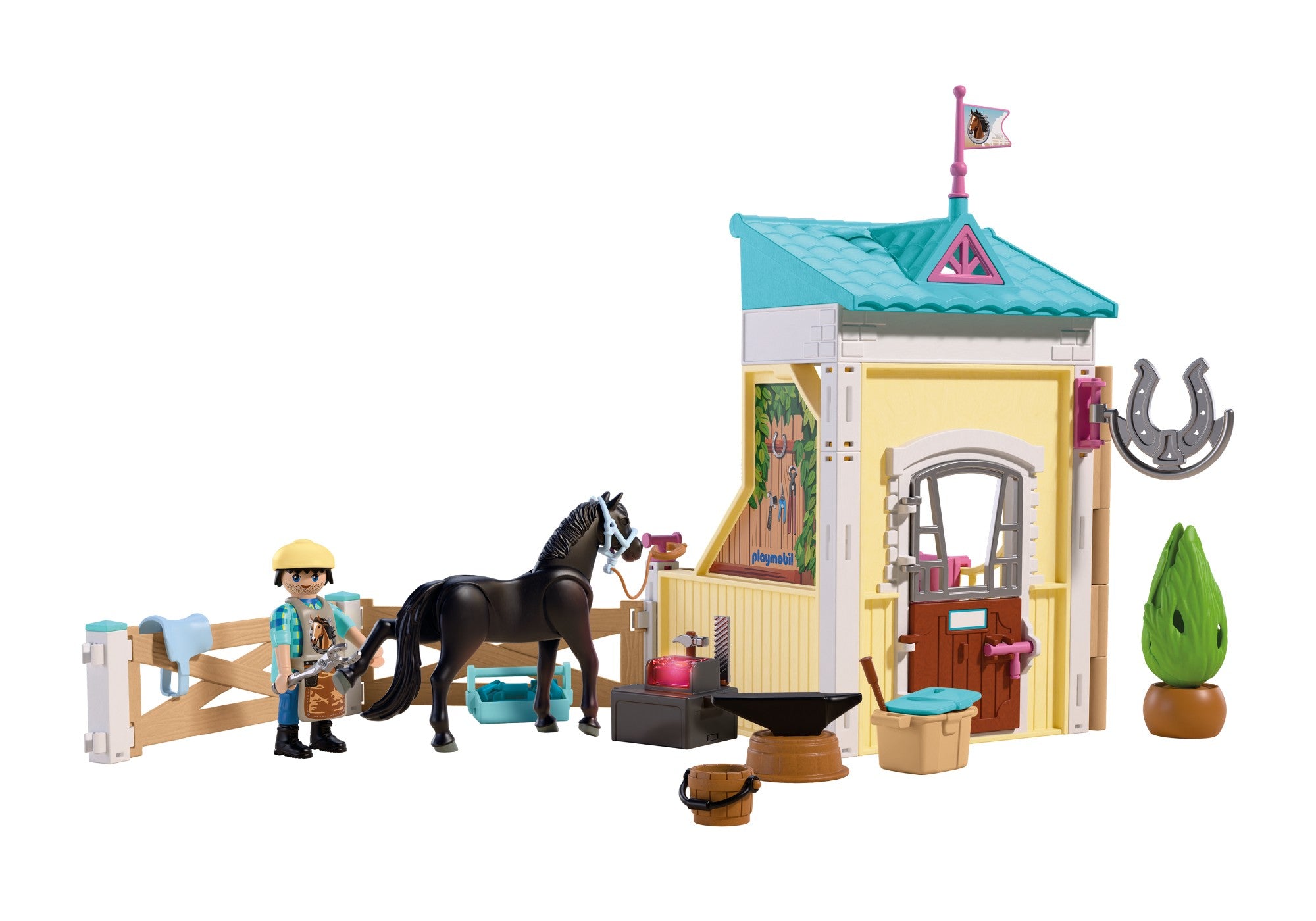 PLAYMOBIL I love horses Kleiner Stall mit Hufschmied 72131 - Bild 2