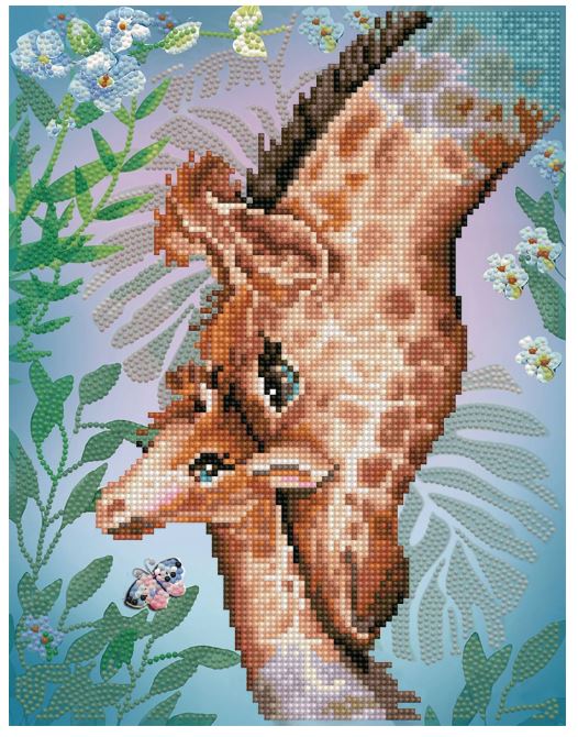 Diamond Dotz Giraffe mit Baby 35 x 27cm - Bild 1