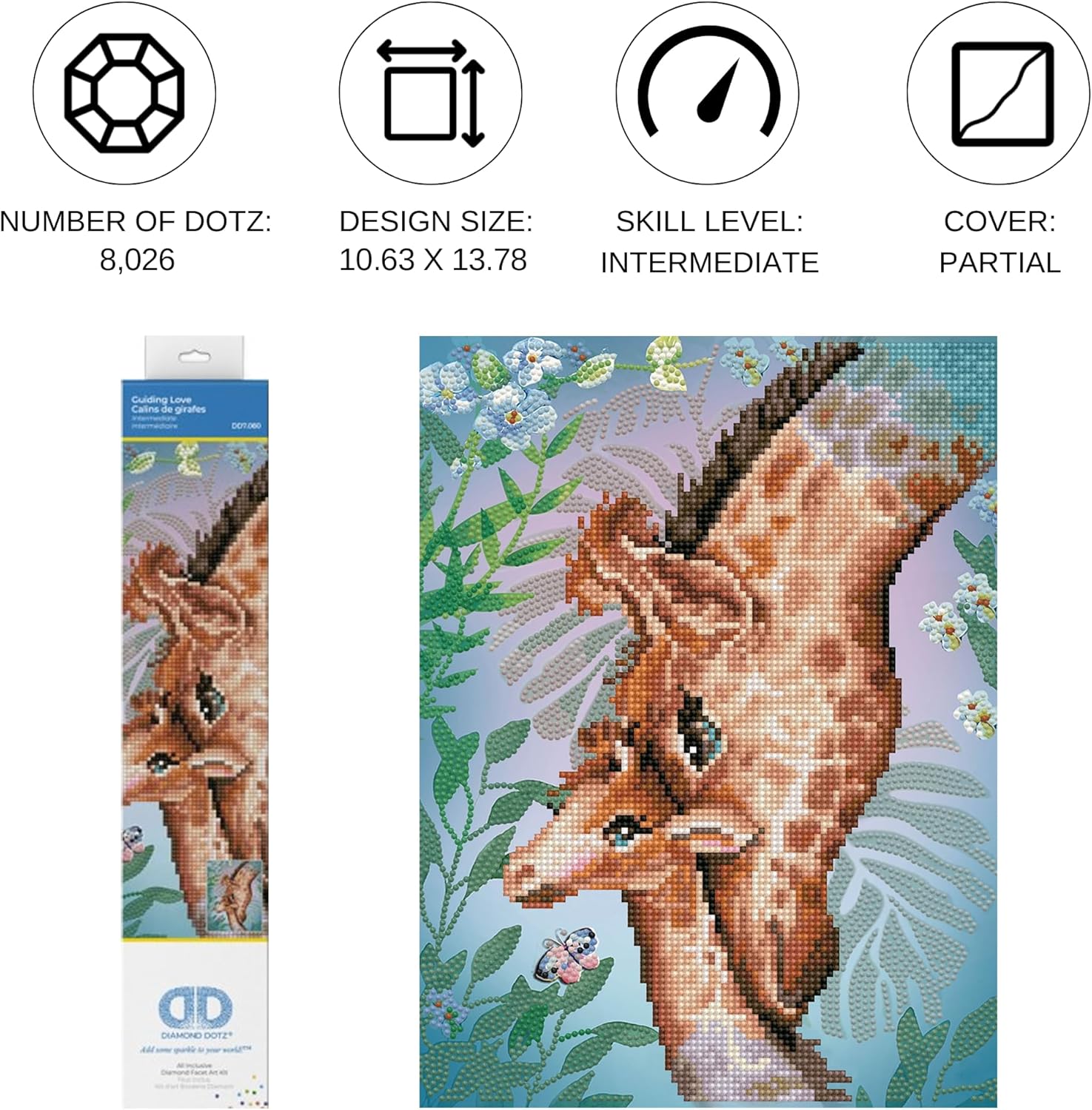 Diamond Dotz Giraffe mit Baby 35 x 27cm - Bild 2