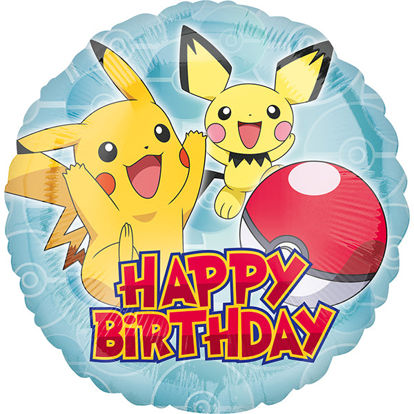Folienballon Pokemon Happy Birthday 43cm - Bild 1