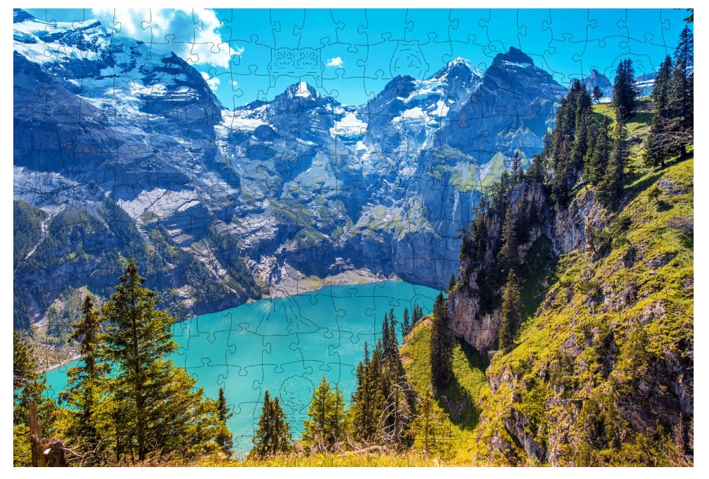 Puzzle Holz Oeschinersee 250 Teile - Bild 2