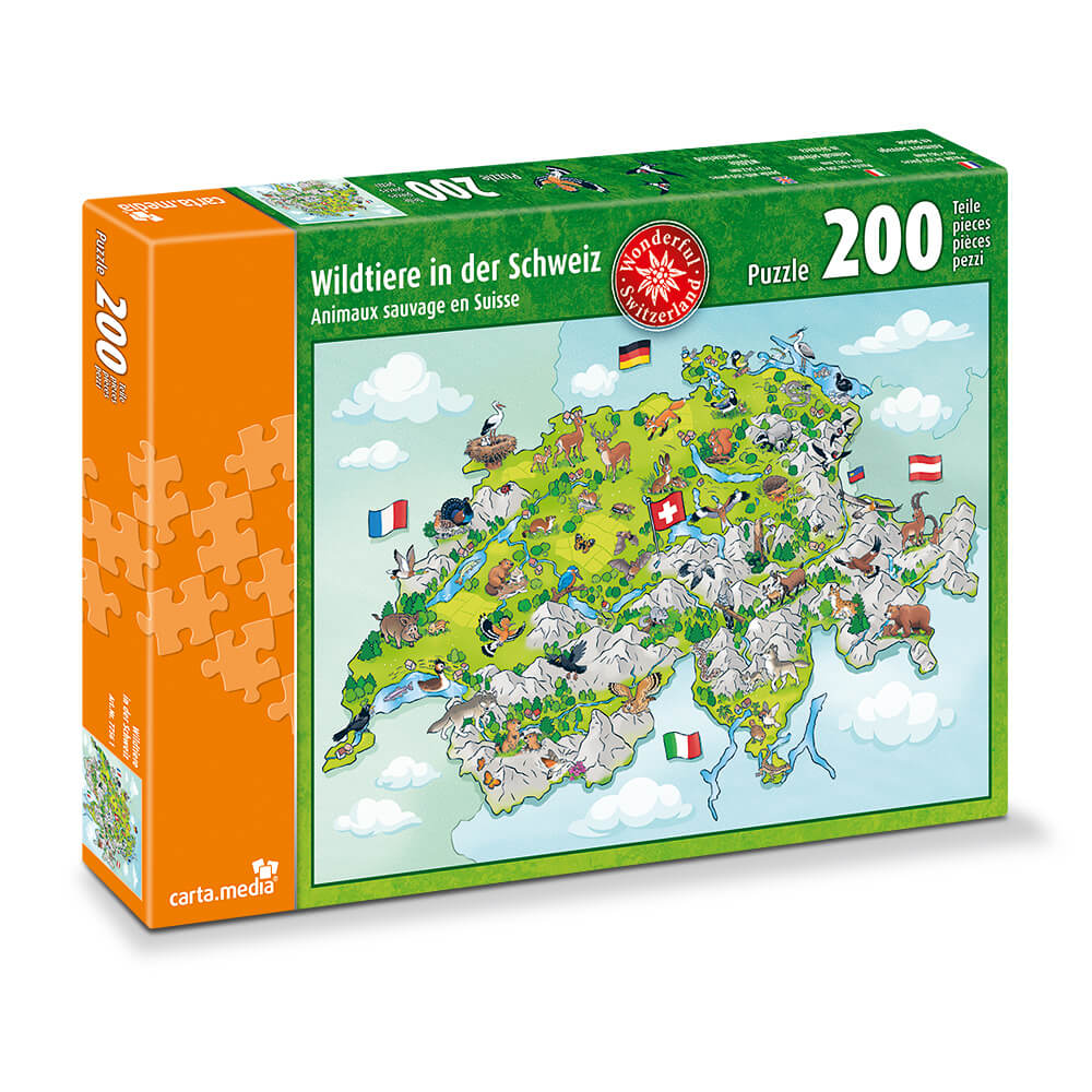 Puzzle Wildtiere in der Schweiz 200 Teile - Bild 1