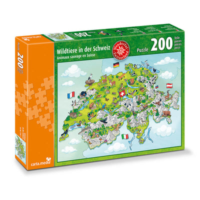 Puzzle Wildtiere in der Schweiz 200 Teile