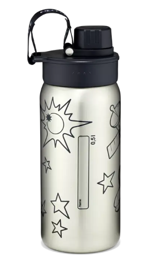 Ergobag Trinkflasche Edelstahl schwarz Weltall - Bild 2
