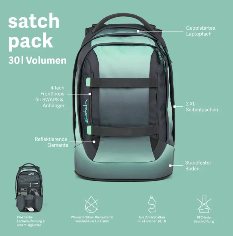 Satch Pack Schulrucksack Washed Blue 3-teilig - Bild 9