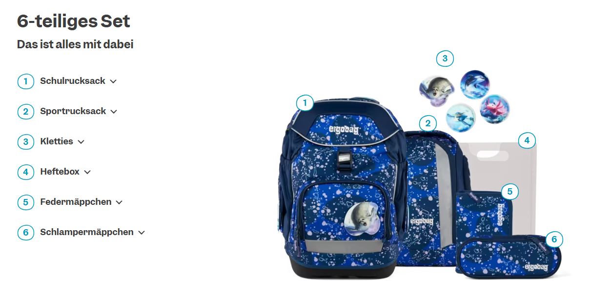 Ergobag Pack 6-tlg. Set OzeanBärwohner - Bild 6