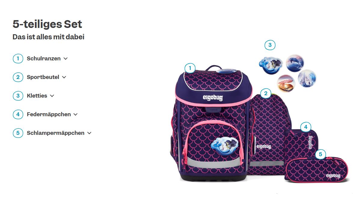 Ergobag Cubo 5-tlg. Set PerlentauchBär - Bild 6