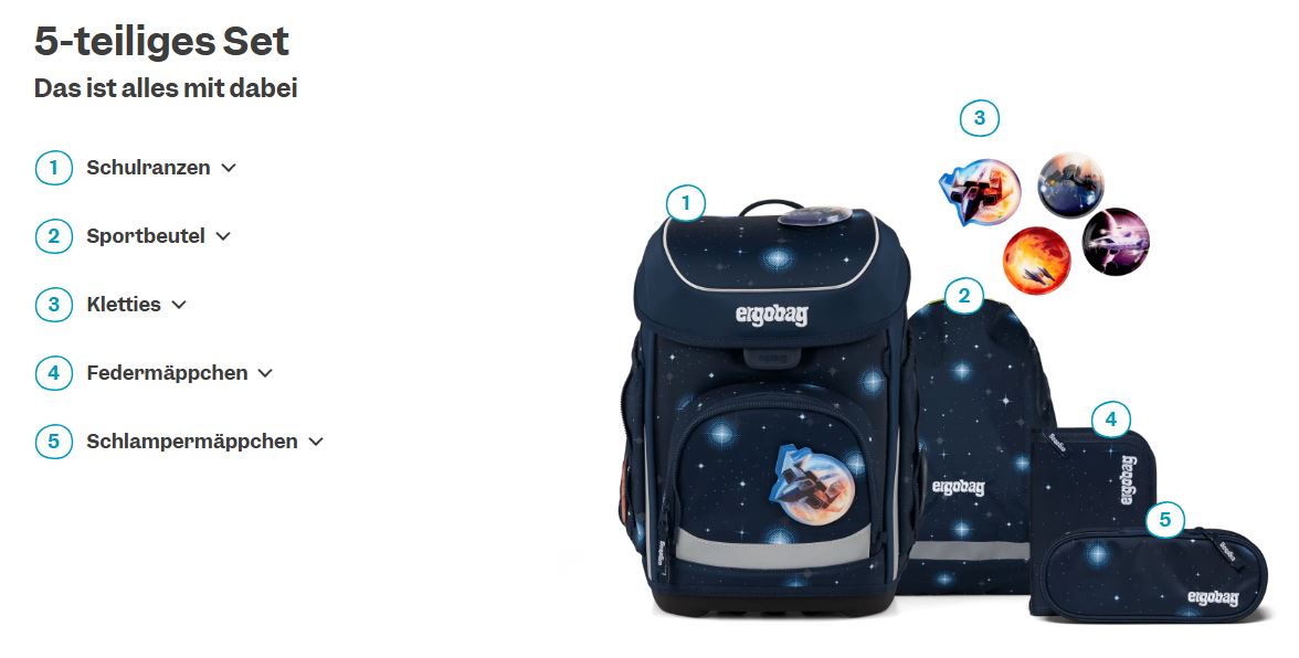 Ergobag Cubo 5-tlg. Set KoBärnikus - Bild 6