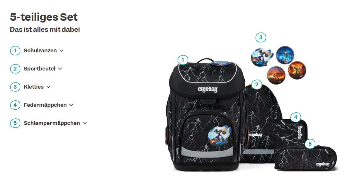 Ergobag Cubo 5-tlg. Set Super ReflektBär - Bild 7