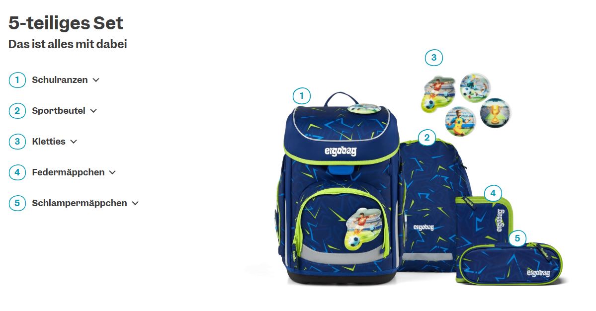 Ergobag Cubo 5-tlg. Set SpitzenreitBär - Bild 6