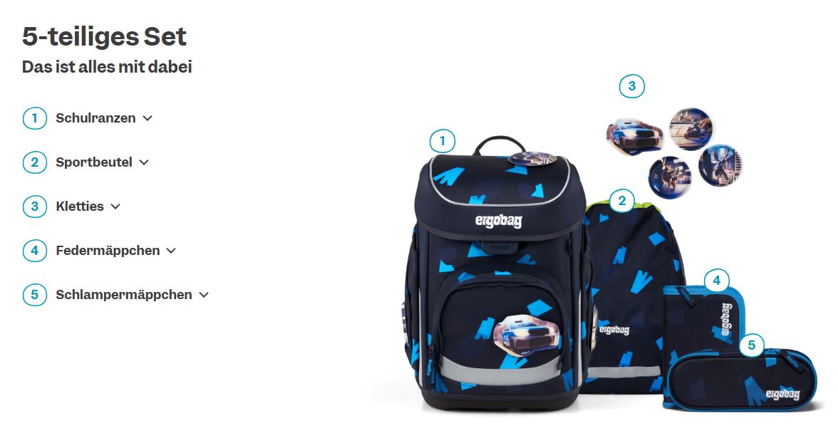 Ergobag Cubo 5-tlg. Set VerfolgBärjagd - Bild 6