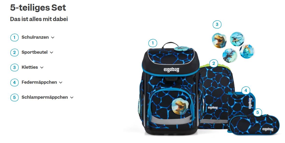 Ergobag Cubo 5-tlg. Set Bärassic Garden - Bild 7