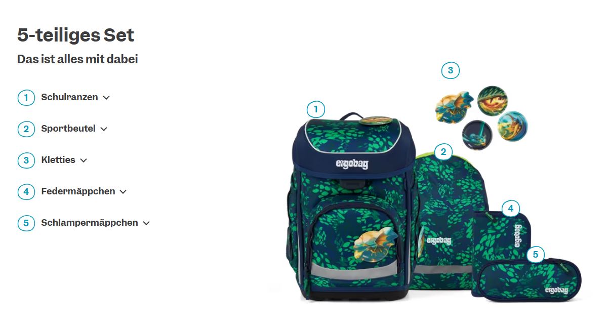 Ergobag Cubo 5-tlg. Set DrachenbezwingBär - Bild 7