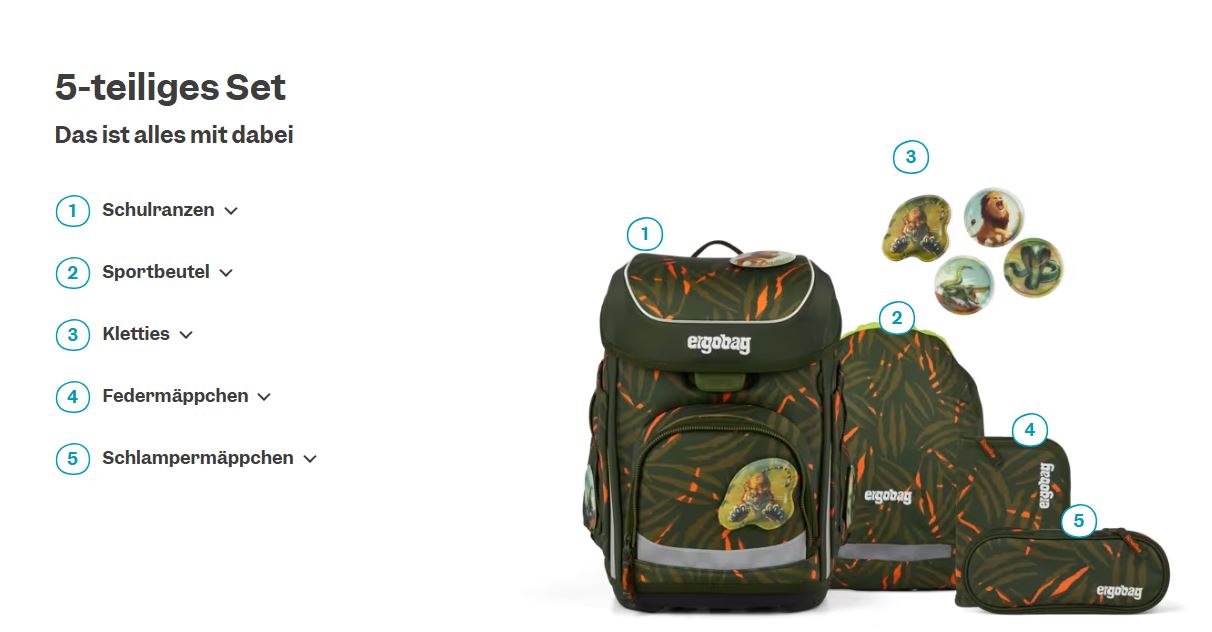 Ergobag Cubo 5-tlg. Set ExBärdition - Bild 6