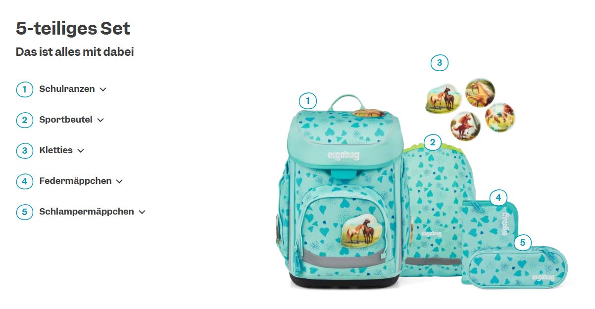 Ergobag Cubo 5-tlg. Set ReitBärtraum - Bild 7