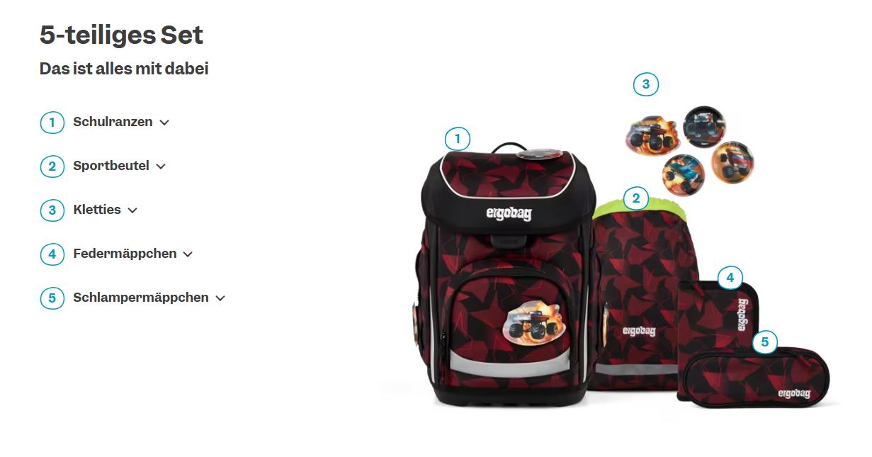 Ergobag Cubo 5-tlg. Set UnaufhaltBär - Bild 7