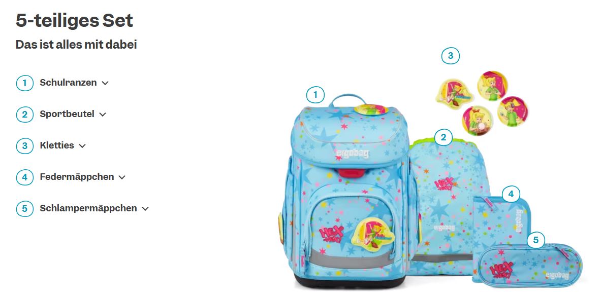 Ergobag Cubo 5-tlg. Set Bärhext - Bild 6