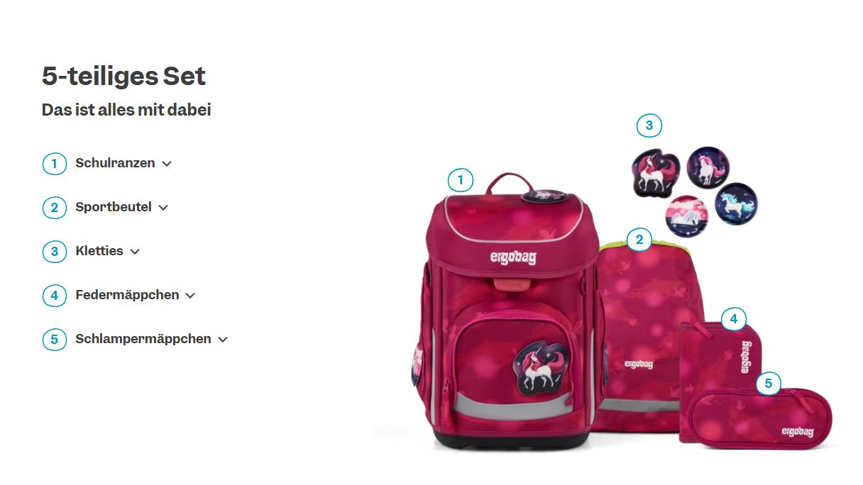 Ergobag Cubo 5-tlg. Set MondzauBär - Bild 7
