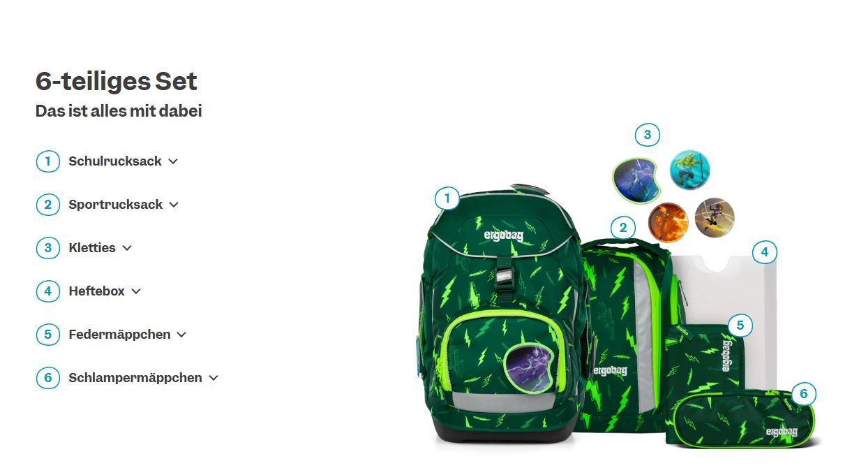 Ergobag Pack 6-tlg. Set Bärtastisch - Bild 6