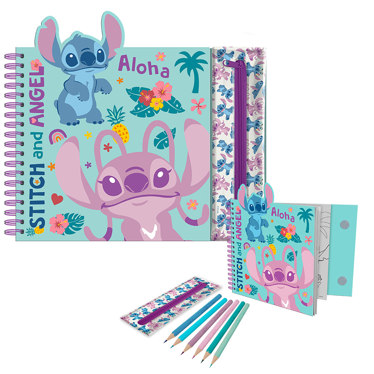 Stitch Notizbuch mit Stiften - Bild 1