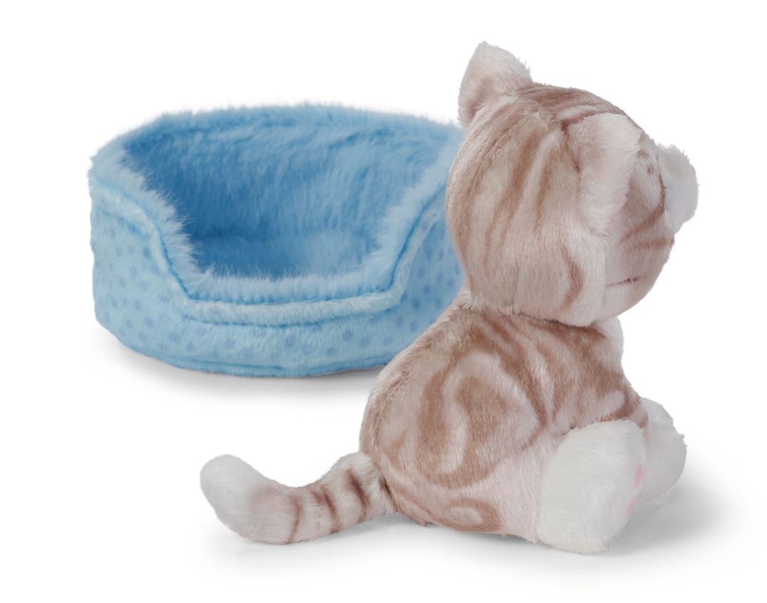Nici Sleeping Pets Katze grau getigert im blauen Körbchen - Bild 4